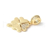 Brass Micro Pave Cubic Zirconia European Dangle Charms ZIRC-I071-08G-2