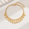 Brass Heart Charm Bracelets GP4978-5