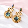 304 Stainless Steel Natural Paua Shell Stud Earrings EJEW-Z103-03G-01-3