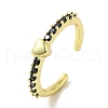Rack Plating Brass Micro Pave Cubic Zirconia Cuff Rings RJEW-H228-07M-2