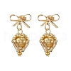 Brass Diamond Dangle Stud Earrings EJEW-MZ00465-01-2