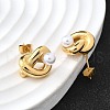 knot 304 Stainless Steel Stud Earrings EJEW-D315-02G-3