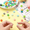 100Pcs 25 Styles Rondelle Food Grade Eco-Friendly Silicone Abacus Beads SIL-YW0001-36-5