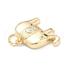 Brass Micro Pave Clear Cubic Zirconia Pendants ZIRC-B010-39G-3