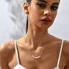 Elegant Natural Freshwater Pearl Rice Beaded Metal Chain Necklaces for Women XK5960-4