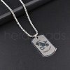 Rectangle with Constellation Alloy Pendant 316L Surgical Stainless Steel Chain Necklaces WG3A89F-09-1