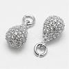 Brass Micro Pave Cubic Zirconia Charms ZIRC-F036-02P-NR-1