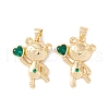 Rack Plating Brass Micro Pave Cubic Zirconia Pendants ZIRC-I057-36G-2