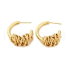 C-Shaped with knot Brass Stud Earrings EJEW-R025-28G-4