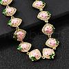 Brass Micro Pave Cubic Zirconia Link Bracelets BJEW-K278-02G-01-3