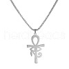 Egyptian 304 Stainless Steel Eye of Ra Ankh Cross Pendant Box Chain Necklaces FS-WG026EA-01-3