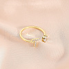 Fashionable Brass Cubic Zirconia Cuff Rings FS-WG4936F-04-1