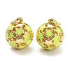 Brass Enamel Charms KK-A153-02G-3