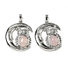 Natural Rose Quartz Pendants G-M434-03P-19-1