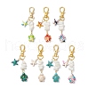 7Pcs Starfish & Sea Turtle Synthetic Turquoise & Natural White Mother of Pearl Shell Chip Pendant Decorations HJEW-JM03168-2