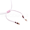 Glass Imitation Pearl & Seed Braided Bead Bracelets WO2637-09-3