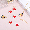 CHGCRAFT 32Pcs 4 Style Zine Alloy Enamel Pendants ENAM-CA0001-50-4