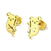 Cute Little Animal Theme 304 Stainless Steel Stud Earrings EJEW-B041-02I-G-1