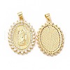 Rack Plating Brass Micro Pave Cubic Zirconia Charms KK-G456-06G-1