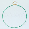Natural Green Aventurine Faceted Round Beaded Necklaces GJ4349-7-1