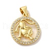 Zodiac Theme Brass Micro Pave Cubic Zirconia Pendants KK-M273-05D-G-1