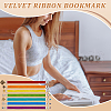 Yoga Theme Velvet Ribbon Bookmark AJEW-AB00140-6