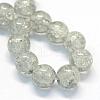 Baking Painted Transparent Crackle Glass Round Bead Strands DGLA-Q018-10mm-41-2