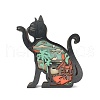 Wood Carved Cat Display Decorations PW-WGB8703-01-1