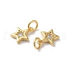 Rack Plating Brass Micro Pave Clear Cubic Zirconia Charms KK-D074-01G-3