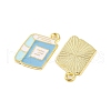 Golden Plated Alloy Enamel Pendants ENAM-Z017-12G-01-2
