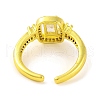 Mother's Day Rings Rectangle Brass Micro Pave Clear Cubic Zirconia Open Cuff Ring for Women RJEW-U003-12G-3