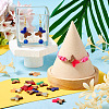 12Pcs 6 Colors Opaque Resin & Walnut Wood Connector Charms RESI-TA0002-70-7