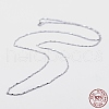 Anti-Tarnish Rhodium Plated 925 Sterling Silver Chain Necklaces STER-F039-12P-2
