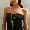 Geometric Cutout Fringe Brass Necklaces & Earrings Set for Women EH0238-4