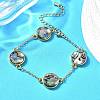 Brass Abalone Shell Link Bracelets BJEW-D315-01G-2