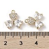 Brass Micro Pave Clear Cubic Zirconia Pendants KK-G491-06G-3