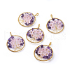 Natural Amethyst Pendants G-G807-E05-1