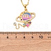 304 Stainless Steel Hot Pearl Enamel Constellation Planet Pendant Necklaces NJEW-D310-01L-G-3