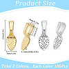 SOFPLATE 200Pcs 2 Colors Alloy Glue-on Flat Pad Bails FIND-SP0001-82-2