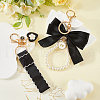CRASPIRE 2Pcs 2 Styles Cotton & Iron & Alloy Keychain KEYC-CP0001-24B-4