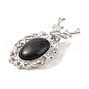 Natural Obsidian Pendants G-A226-02P-05-2
