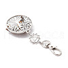 Natural Tiger Eye Chips Beads & Alloy Tree of Life Pendant Decorations HJEW-JM03128-05-4