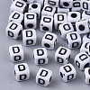 White Opaque Acrylic Beads MACR-R869-02D-1