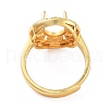 Rack Plating Oval Brass Micro Pave Cubic Zirconia Adjustable Ring Components KK-Q819-08G-3