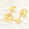 Oval 304 Stainless Steel Stud Earrings for Women EJEW-A125-39G-2