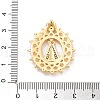 Rack Plating Brass Micro Pave Clear Cubic Zirconia Pendants KK-C063-18G-3
