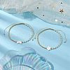 2Pcs 2 Styles Moon & Star Freshwater Shell & Natural Rainbow Moonstone Braided Bead Bracelet Sets BJEW-JB10531-2