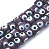 Handmade Evil Eye Lampwork Beads Strands LAMP-WH0006-05F-1