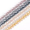 Electroplated Shell Pearl Beads Strands BSHE-G027-04-1