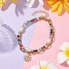 Electroplated Glass & Imitation Pearl Multi-strand Bracelets BJEW-JB10430-2